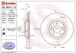 ���� ��������� (�������) Hyundai Santa Fe 00-21 / Kia Sorento 09-21 Brembo 09. B614.10, �������� 09B61410 ����