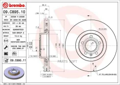 ���� ��������� ������ AUDI A6 04-, A6 Avant 05-, A8 03- Brembo 09. C895.11 09C89511 ����