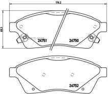 ������� ��������� �������� �������� Cadillac SRX 01/09-12/16 / SAAB 9-4X 01/11-12/11 Brembo P09010 P09010 ����