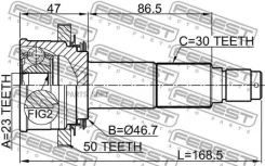 ���� �������� ������ 23X46.7X30 Febest 0310HRV4WDA50 0310HRV4WDA50 ����
