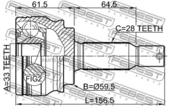 ���� ����� (33x59.5x28) Mitsubishi ASX GA# 2010- 0410-GA Febest 0410-GA 0410GA ����