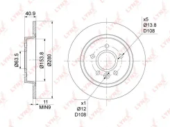 ���� ��������� ��������������� (280x11) | ��� | LYNXauto BN-1021 BN1021 ����