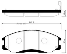 ������� ��������� �������� ������ Hyundai: Santa FE 00-05 Ssangyong: Actyon 06-, Kyron 05- KIA: Sorento 03-09, Amanti: 04-06, Sedona 02-04 HSB HP0014...