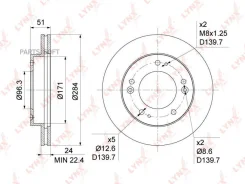 ���� ��������� �������� (284x24) LYNXauto BN-1059 Lynxauto BN-1059 BN1059 ����