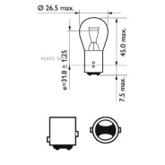 ����� ����������� ���������� P21/5W BAY15s Long Life Eco Vision 12V 21/5W ������� 2 �� Philips 12499Llecob2 12499LLECOB2 ����
