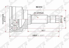 ���� (�������/ �����) Kia Rio 00-05 / Mazda Demio 96-02 SAT MZ-012, �������� MZ012 ����