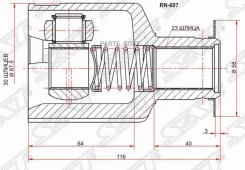 ���� (�������/ ������/ �����) Nissan Almera 12-19 / Renault Logan 04-16 SAT RN-607, ������ �������� RN607 ����
