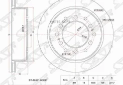 ���� ��������� (���) Toyota Land Cruiser Prado (J90, J120) 96-09 / Lexus GX 02-09 SAT ST-42431-60200 ST4243160200 ����