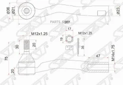 ������� ���������� Toyota Avensis (T220) 97-03 / Carina E 92-98 (�����) SAT ST-45047-29125, ����� ST4504729125 ����