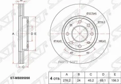 ���� ��������� (�����) Mitsubishi Galant 92-03 / Legnum 96-02 SAT ST-MB895098 STMB895098 ����