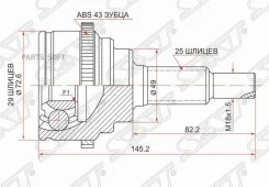 ���� (�������/ �����) Suzuki Swift 03-16 SAT SU-30A43, �������� SU30A43 ����