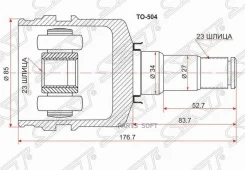 ���� (�������/ ������/ �����) Toyota Caldina (T190, T210) 92-02 / Corolla 87-16 SAT TO-504, ������ �������� TO504 ����