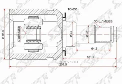���� (�������/ �����) Toyota Land Cruiser (J300) 21- / Land Cruiser Prado 02-20 SAT TO-630, �������� TO630 ����