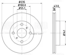 ���� ����. Toyota Yaris (99-)/Echo (99-) �����. d=235 (DF 084207) Trialli DF084207 DF084207 ����