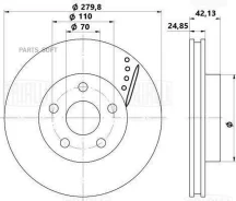 ���� ��������� ��� ����������� Opel Astra H (04-) (����. ������. ) 5 ���. d=280 PRO | ����� | Trialli DF2973S DF2973S ����