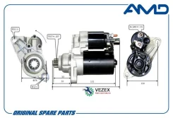 ������� Volkswagen (Polo ����� V 612, 614) (1,6) (����) (1,1KW) (2010-) Skoda (Rapid NH3) (1,6) (����) (1,1KW) (2012-) AMD Amdel564 AMDEL564 ����
