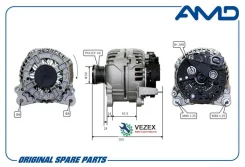 ��������� (POLY-VF6) Volkswagen (Polo ����� V 612, 614) (1,6) (140A) (2010-) Skoda (Rapid NH3) (1,6) (140A) (2012-) AMD Amdel563 AMDEL563 ����
