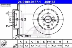 ���� ����. ����. [278x9] 5 ���. FIAT Sedici 06-, Suzuki SX 4 06- 24010901671 ����