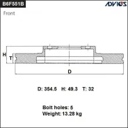 ���� ��������� Advics B6F551B �������� ADS B6F551B ����