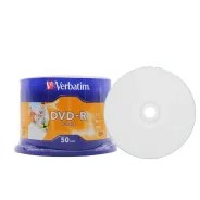 ���� DVD-R 4.7Gb 16x 50 ��. Verbatim cake box Printable 63513 ����