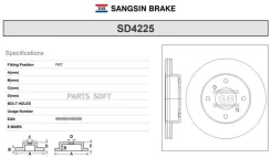 ����� ���������, �������� Sangsin Brake SD4225 SD4225 ����
