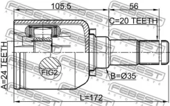 ���� ���������� ����� 24x35x20 Toyota Corolla SED/WG (JPP) CDE120, NDE120, ZZE12# 2001.10-2006.10 [EU] Febest 0111NDE120LH 0111NDE120LH ����