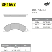 ������� ��������� �������� �������� HINO, Isuzu, Toyota Dutro, Dyna, ELF SP1667 SP1667 ����