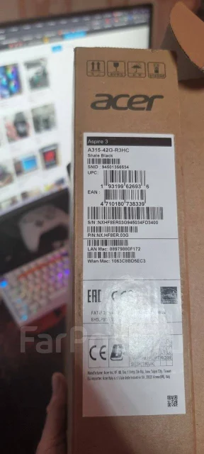 Acer Aspire 3 A315-42G. 15.6", ��� 12 ��, ���� 256���, WiFi: 1, Bluetooth: 1 ����