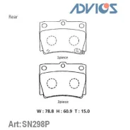 �������� ��������� ������� Advics ������ (R) Mitsubishi Challenger K94 / K96 / K99 (96-01), Pajero Sport K94 / K97 (98-08) Advics SN298P SN298P ����