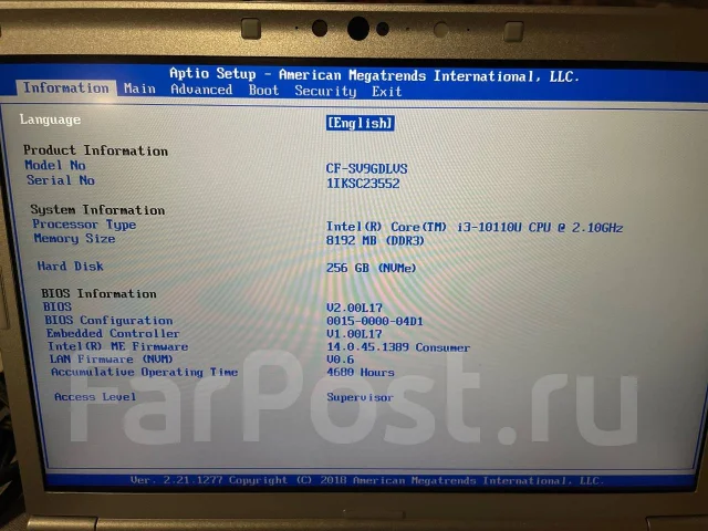Panasonic Let's Note. 12.5", 1,8����, ��� 8 ��, ���� 256���, WiFi: 1, Bluetooth: 1, ����������� �� 8��. ��� ����� �� ������������ ����