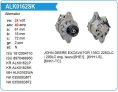 ��������� Isuzu 6HE1, 6HH1-S, 6HK1-TC, JOHN Deere Excavator 135C/ 225CLC / 200LC, 24V, 40A Krauf ALK0162SK ����