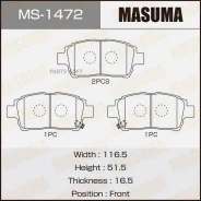 ������� �������� ��������! 116.5x51.5x16.5 Toyota Yaris 1.0i-1.5i/1.4D 99/Celica 1.8i 99 Masuma MS1472 MS1472 ����