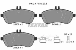 ������� ��������� �������� ������ Mercedes-BENZ: C Class 07-, C Class T-Model 07- � ������������� ��������� Q+ Textar 2430601 2430601 ����