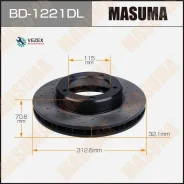 ���� ��������� Masuma, ��������������� front Toyota LAND Cruiser / HDJ101, UZJ100 LH Masuma BD1221DL, ����� �������� BD1221DL ����