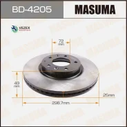 ���� ��������� Mazda 6 05- �����. (���. 2 ��. ) Masuma BD4205 BD4205 ����