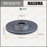 ���� ��������� Masuma, front BMW X1 (F48), X2 (F39) Masuma BDE0270, �������� BDE0270 ����