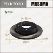 ���� ��������� Masuma, rear KIA SOUL II, SOUL III, Cerato III [��.2] Masuma BDK3039, ������ BDK3039 ����