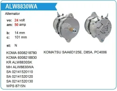 ��������� Komatsu SAA6D125E, D85A, PC4006, 24V, 50A Motorherz ALW8830WA ����