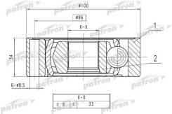   33X100 AUDI 80/A4 Quattro 1.8/1.8T/2.0E/2.3E/2.6/2.8 91-01, SEAT Cordoba 1.6/1.8/2 Patron PCV1787 PCV1787 