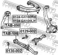 ����� ������� | ����� ���� | Toyotachaser GX10, JZX10, LX100, SX100, Cresta GX10, JZX10, LX100, Crown JZS [178Febest0124GX100RH] 0124GX100RH ����