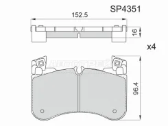 ������� ��������� HI-Q/Sangsin Brake SP4351, �������� SP4351 ����