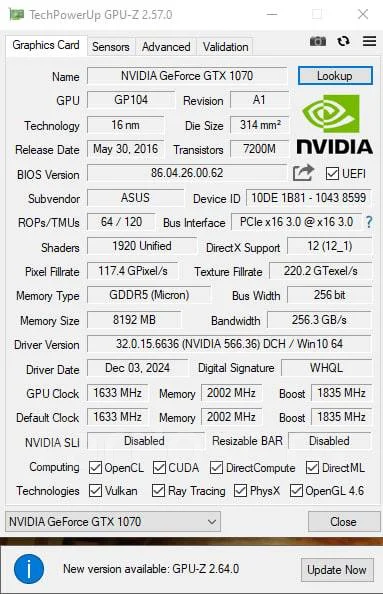 GeForce GTX 1070 ����