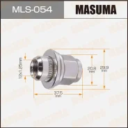 ����� Masuma 12x1.25��, L=37.5��, ��� ����=21�� MLS-054 ����