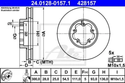 Brake disc 24012801571 ATE 24012801571 ����