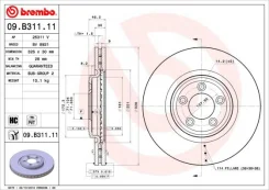 Jaguar XF/XJ/XK 2.0- 09b31111 Brembo 09B31111 ����