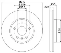 Brake disc 8dd355116351 Hella 8DD355116351 ����