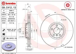 Two-piece brake disk 09c41213 Brembo 09C41213 ����