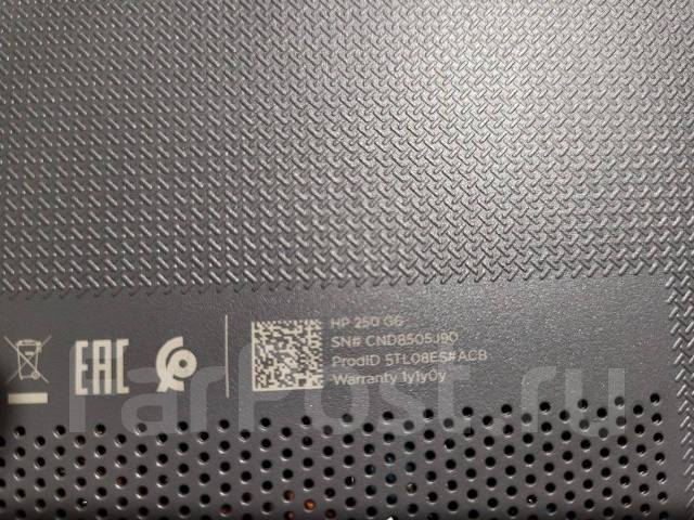HP 250 G6. 15.6", 2,3����, ��� 12 ��, ���� 1 250���, WiFi: 1, Bluetooth: 1, ����������� �� 3��. ����