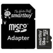 ����� ������ MicroSDXC SmartBuy 128GB cl10 UHS-I + SD, SB128GBSDCL10-01 ����
