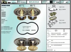 ��������� Scania ������� 80C/87C 1849060 � ���������� HD-Parts 302156 302156 ����